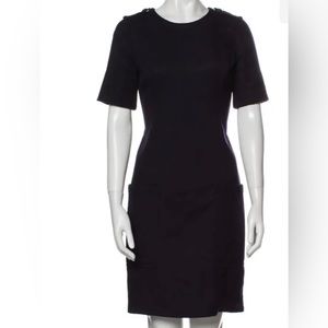 Burberry Brit Military Style wool Dress US 10 navy blue
